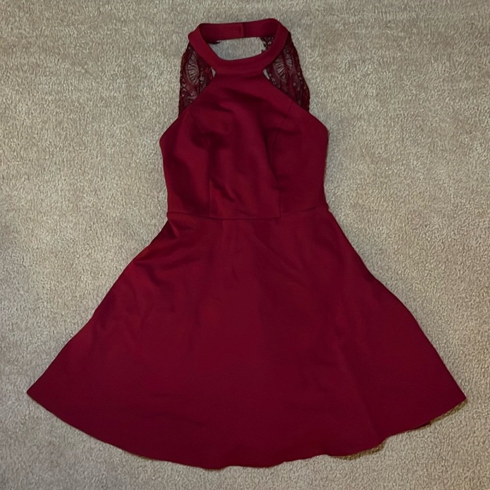 Burgundy cocktail dress size xs